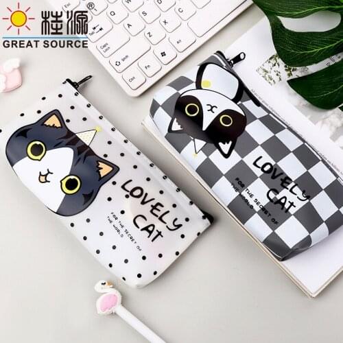 Cat Pencilcase Silicone Pencil Case School Pencil Case Pen Bag Big Space Pen Bag With Ziplock Pencil Bag(4PCS)