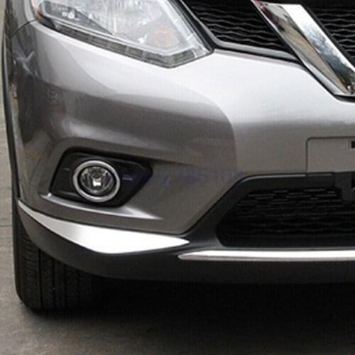 For Nissan X-trail X Trail T32 Rogue 2014 2015 2016 Front Bumper Corner Protector Cover Trim ABS Chrome Car Accessories 2pcs