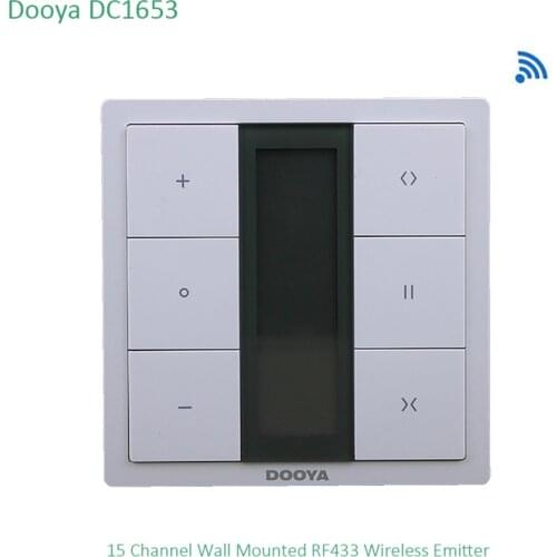 Dooya DC1653 wall switch, 15 Channel Emitter Remote Control for Electric Curtain Motor, Curtain Accessories, for KT320E / DT52E