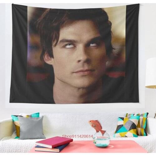 Young Ian somerhalder tapestry Mosaic Style Hippie Boho Wall Tapestries Mandala Fabric Mat Living Room Decor