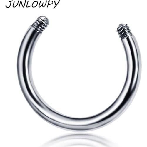 JUNLOWPY Body Piercing Jeweller Horseshoe Septum Piercing Nose Lip Ring Screw Ball Straight Barbell Eyebrow Belly Bar Accessory