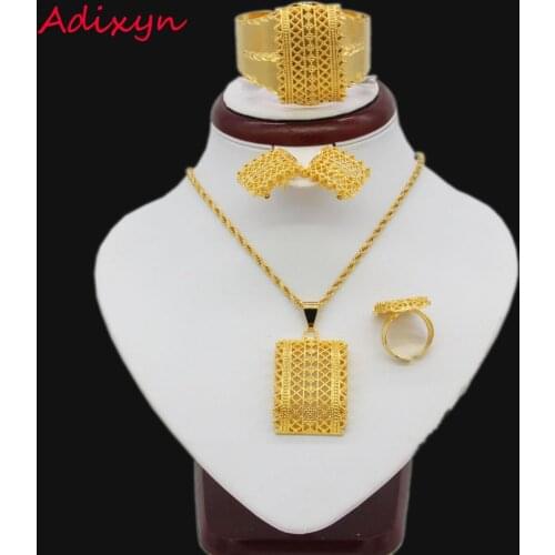 Ethiopian Bridal Jewelry set Gold Color Necklace/Earrings/Pendant/Ring/Bangle African/Dubai/Ethiopia/Nigeria/Arabic Women Gifts