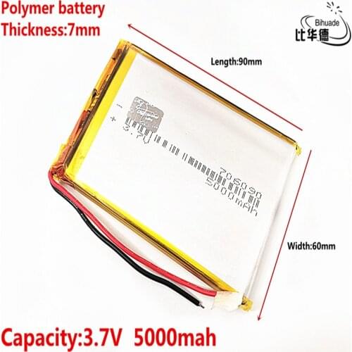 Good Qulity Liter energy battery 3.7 v li- ion 706090 5000mAh battery FOR poewr Tablet PC Portable