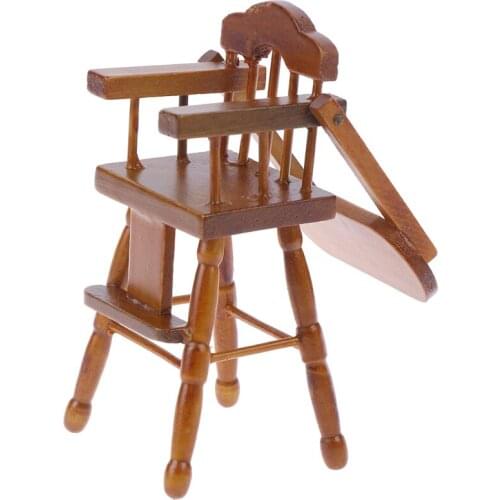 Cute Mini Wooden 1: 12 Doll House Dining Chair Doll Dining Chair Furniture Toy For Kids Gift Baby Dolls Accessories