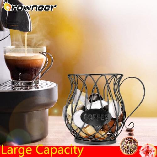 Large Capacity Multifunction Hollow Coffee Capsule Basket Anti-Rust Creative Iron Wire Electroplating Gold Spray Storage Cup