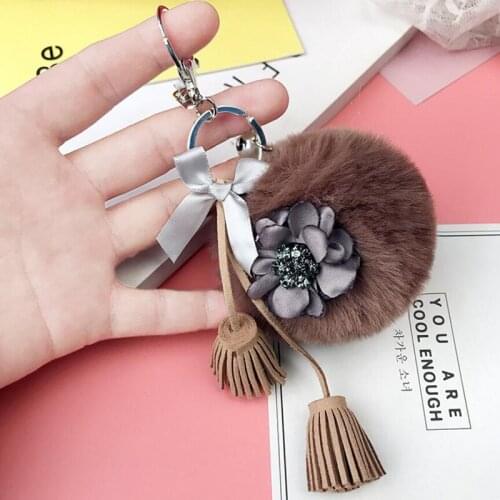 15Pcs/lot Fashion Jewelry Party Favors Gift Fur Balls Tassel Car Pompons Key Chain Pendant Lady Bag Pendant Accessories