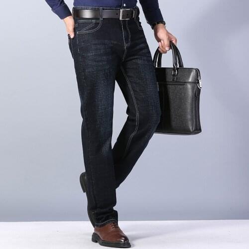 Men Jeans High Quality Denim Trousers Soft Mens Pants Four Seasons Jean Blue Color Plus size 40 42
