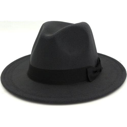 Men Fedora hats women Simple woolen hat jazz hats British style hat Fashion hat autumn winter big along Multicolor hat