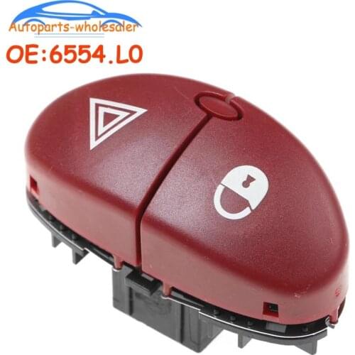New 6554.L0 6554L0 For Peugeot 206 207 Citroen C2 Hazard Warning Flasher Switch Dangerous Light Switch Button Car accessories