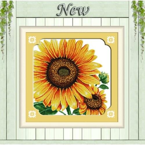 Sunflower scenery home decor crafts paintings Counted Print on canvas DMC 11CT 14CT Cross Stitch kits Needlework Sets embroidery