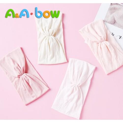 Solid Color Baby Headband Autumn Winter Girls Twisted Knotted Soft Elastic Baby Girl Headbands Nylon Hairband Hair Accessories