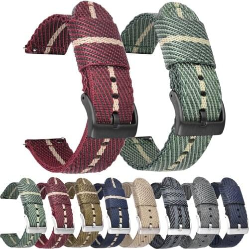 Woven nylon Straps Band For Samsung Galaxy Watch 3 45mm 41mm/46mm 42mm/Active 2 44mm 40mm/S3 Wristbands Replacement Accessories
