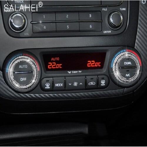 Car Air Conditioning Volume Radio Switch Knob Volume Knob Decorative Diamond Ring Stickers For KIA KX5 AC Car Interior Styling