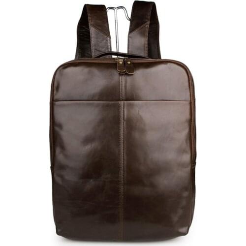Nesitu Vintage Genuine Leather Women / Men Backpacks Cowhide Men Travel Bags #M7280