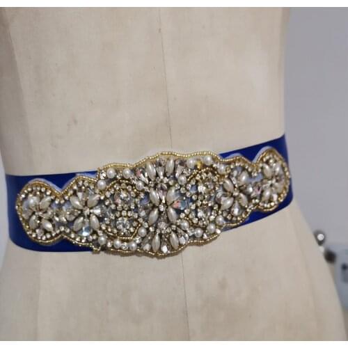 Removeable Crystal Beaded Belt Prom Dress Sash Ribbon Wedding Party Gown Detachable waistband prom Dress Ribbon