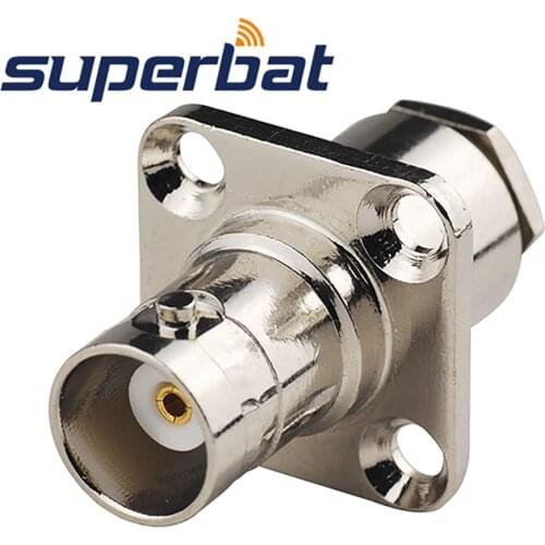 Superbat 10pcs BNC Fmale 4 Hole Panel Mount Clamp for LMR195 RG58 RG400 RG142 Cable RF Connector