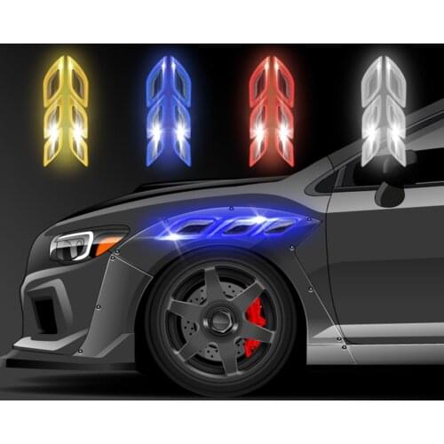 6Pcs Car Reflective Strips Carbon Fiber Car Sticker Truck Auto Motor Anti-Scratch Safety Warning Sticker Car Decoration