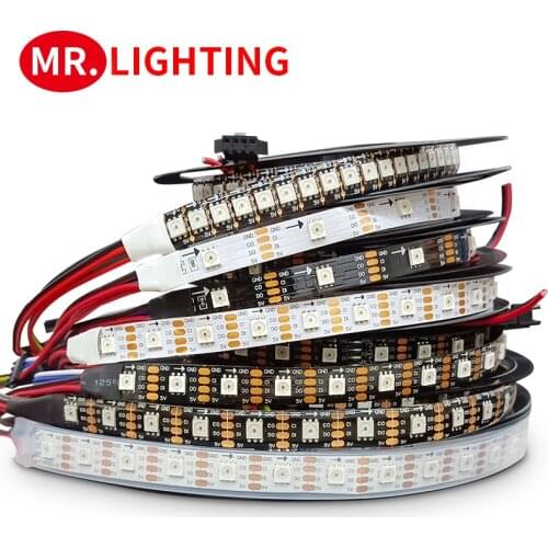 APA102 Smart led pixel strip light 5m/lot;DC5V 30/60 leds/pixels/m;DATA and CLOCK seperately;IP30/IP65/IP67;SK9822 led strip