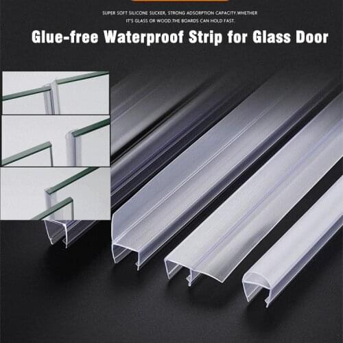 2Pcs 50cm New Glue-free Bath Shower Screen Door Seal Strip 4 to 12mm Seal Gap Window Door Weatherstrip Glass Fixture Daily Tools