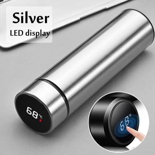 Vacuum Stainless Steel Thermos Intelligent Temperature Display Water Bottle Travel Sport Coffee Cup With Removable Tea Strainer