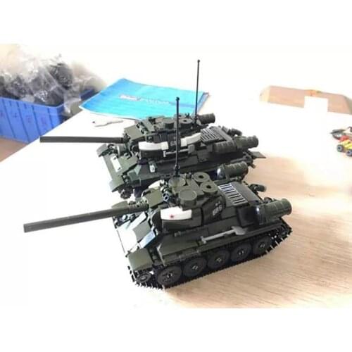 Military series WW2 SU85/T34 Main Battle Tank Building Blocks Army soldier weapon bricks Model For Kid Boys children