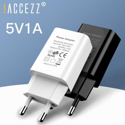 !ACCEZZ Mobile Phone Charger 5V 1A Wall Charger For iPhone X 8 7 Plug EU Adapter For Samsung S9 Xiaomi mi 8 Huawei USB Charger