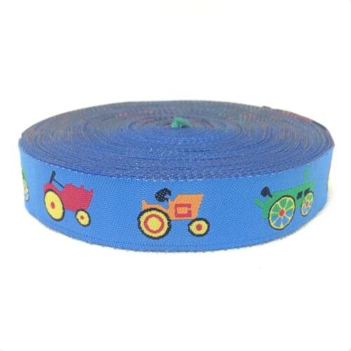 ZERZEEMOOY wholesale 5/8'' 16mm 10YARD/SETS Wide Tractor Royal Tone CAR Woven Jacquard Ribbon KTZD15102106