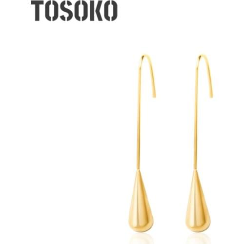 TOSOKO Stainless Steel Jewelry Exaggerated Court Style Earrings Womens Fashion Water Drop Earrings BSF151(1)