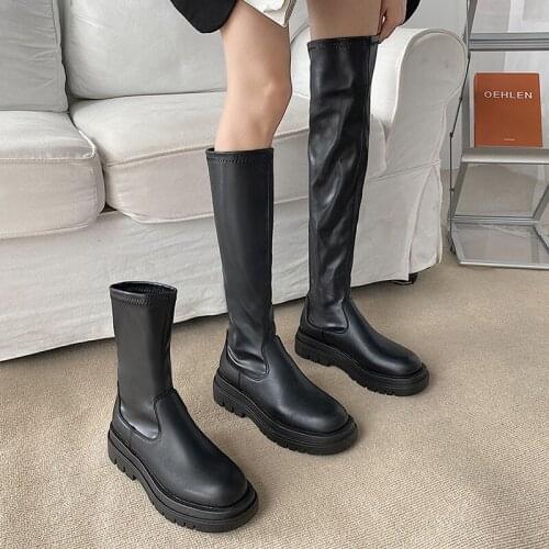 Women Long Boots Over The Knee Boots Ladies Luxury Fashion Autumn Winter Shoes Platform Fashion Woman Footwear Slip On 2021 New