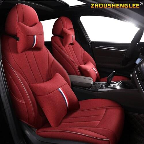 ZHOUSHENGLEE Custom FLAX car seat covers For NISSAN Patrol Sunny QUEST Terra Navara NV200 Paladin KICKS MAXIMA Murano LANNIA sea