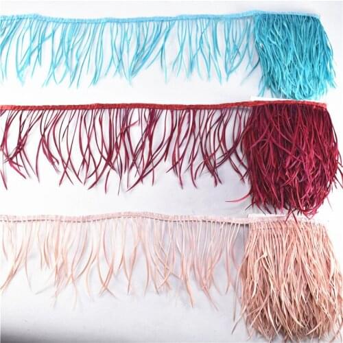 2meter Single Color thin soft Turkey Marabou Feathers Trim 10-15cm washed goose Fluffy DIYfeathers for crafts wedding decoration