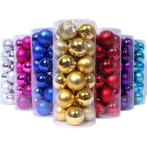 24pcs/set Christmas Tree Decor Ball Bauble Xmas Party Hanging Ball Ornament Decorations for Home Christmas Decorations Gift