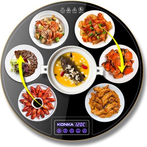 XY-N350C/R 60CM Meal Insulation Board Household Intelligent Hot Chopping Board Round Multi-function Warming Turntable
