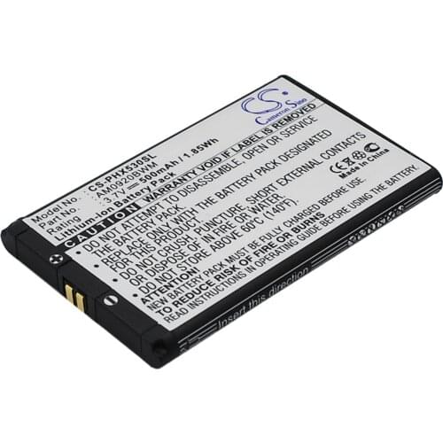 CS 500mAh/1.85Wh battery for Philips 9@9Q,9A9Q,X530,Xenium 9@9Q,Xenium 9A9Q,X530 AB0890CWM,AB0920BWM,AM0920BWM