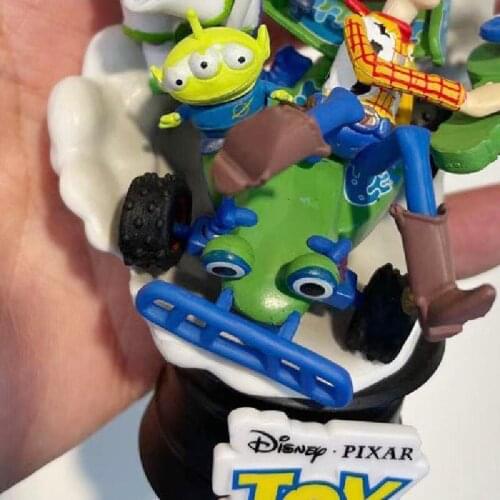 New Disney Anime Toy Story DIY Mini Woody Buzz Lightyear Alien Action Figures Movie Scene Model Ornaments Childrens Toy Gifts