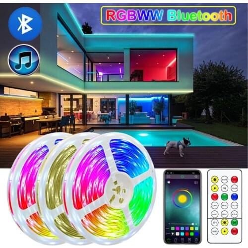 Bluetooth APP Control RGBWW LED Strip RGB Flexible Lamp Diode Tape Colorful LED Light Ribbon DC12V 5050/2835 for Kitch Bedroom