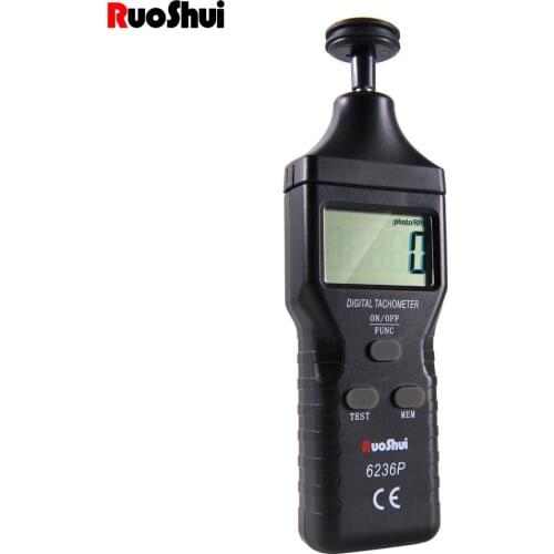 RuoShui 6236P Digital Laser Tachometer Digital Tachometer Tach RPM Tester Handheld Motor Electrical Machine Rotate Speed Meter