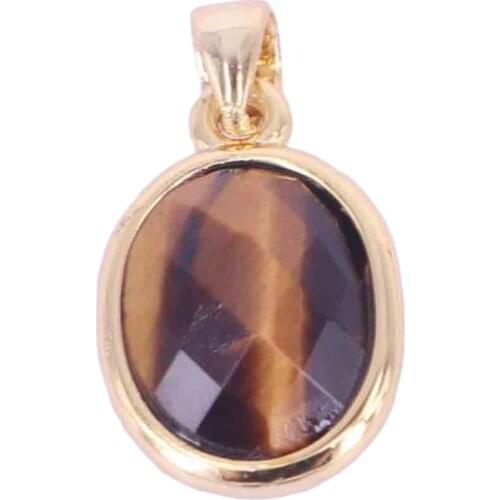 10x15 MM high quality faceted gemstone oval shape pendant for neckalce in tiger eye african turquoise sodalite sun stone