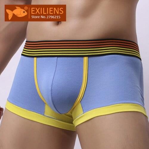 EXILIENS New Fashion Mens Underwear Boxers Brand Boxer Men Shorts Modal Cuecas Masculina Boxershorts Hombre Size L-3XL Plus 1219