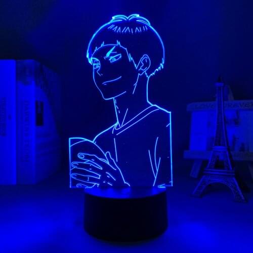 Haikyu!! Led Night Light for Kids Bedroom Decor Nightlight Birthday Gift Bedside Table 3d Lamp Anime Haikyuu Tsutomu Goshiki