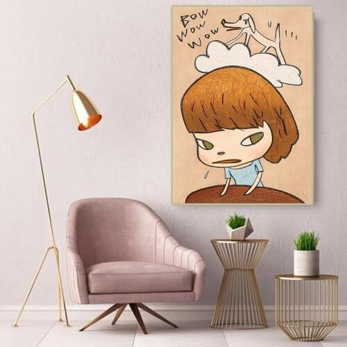 Canvas Painting Home Decor Modular Pictures Japan Comics Printed Yoshitomo Nara Poster For Living Room Wall Art No Framework