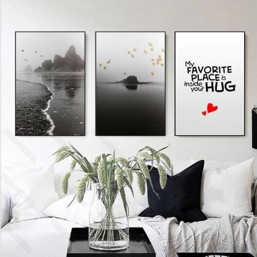 Modern Style Canvas Painting Poster Natural Landscape River Photograph In a Bad Day Quota About Love for Home Rooms Wall Decorat