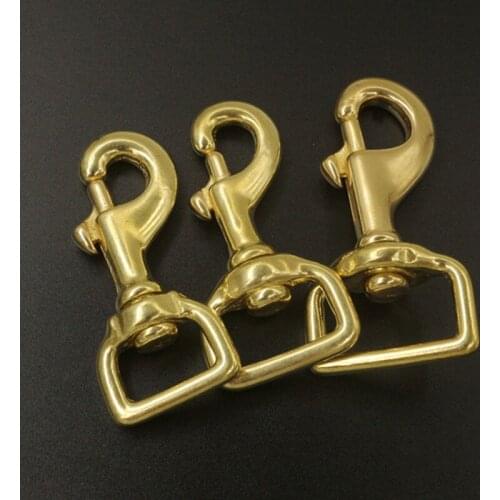 Brass Bolt Snap Hook Swivel Eye Trigger Lobster Hook Leather Craft Bag Strap Belt Clasp Heavy Duty Pet Dog Rope Leashes Clip