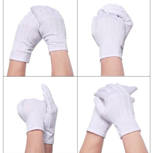 FEORLO White Gloves Full Finger Men Women Waiters/drivers/Jewelry/Workers Mittens Sweat Absorption Gloves Hands Protector