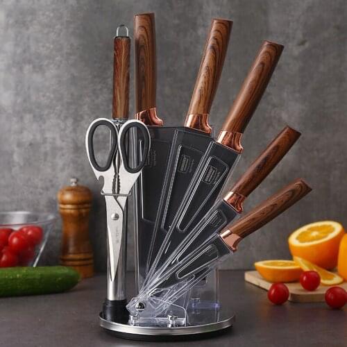 2Colors 8PCS Kitchen Knife Sets Japanese Chef Santoku Knives High Carbon Steel Utility Cleaver Knives Sets Kitchen Tools