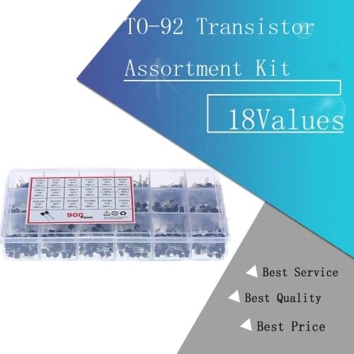 900PCS 18Values TO-92 Transistor Assortment Kit A1015 2N2222 C1815 S8050 2N3904 2N3906 S9012 Transistors set pack