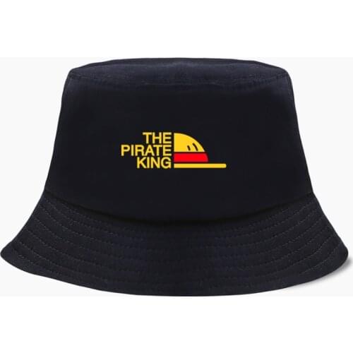 Japan Anime Panama Bucket Hat One Piece The Pirate King Hip Hop Women Fishing Bob Fisherman Cap Cotton Outdoor Sunscreen Caps