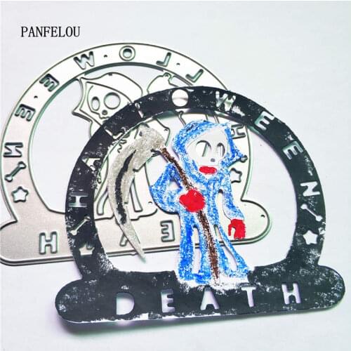 PANFELOU Halloween terror Death metal craft paper die cutting dies Scrapbooking/DIY Hallowmas Embossing mould cards