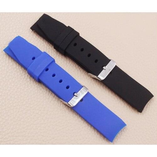 Watch Accessories Soft Silicone Strap 20mm Pin Buckle Elbow Waterproof and sweatproof watch strap Suitable for various brands