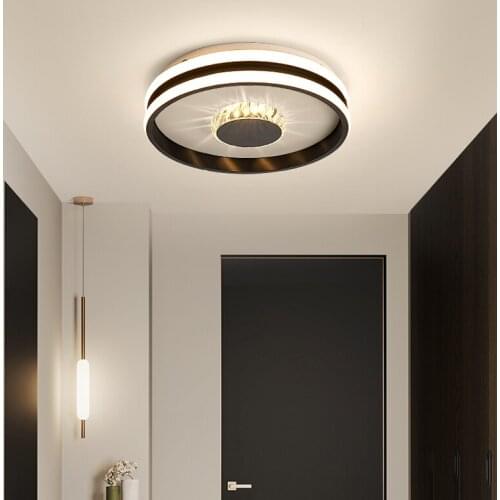 Modern Minimalist Ceiling Lamp Home Corridor Aisle Entrance Balcony Indoor Lighting Black White Round Decorative Chandeliers